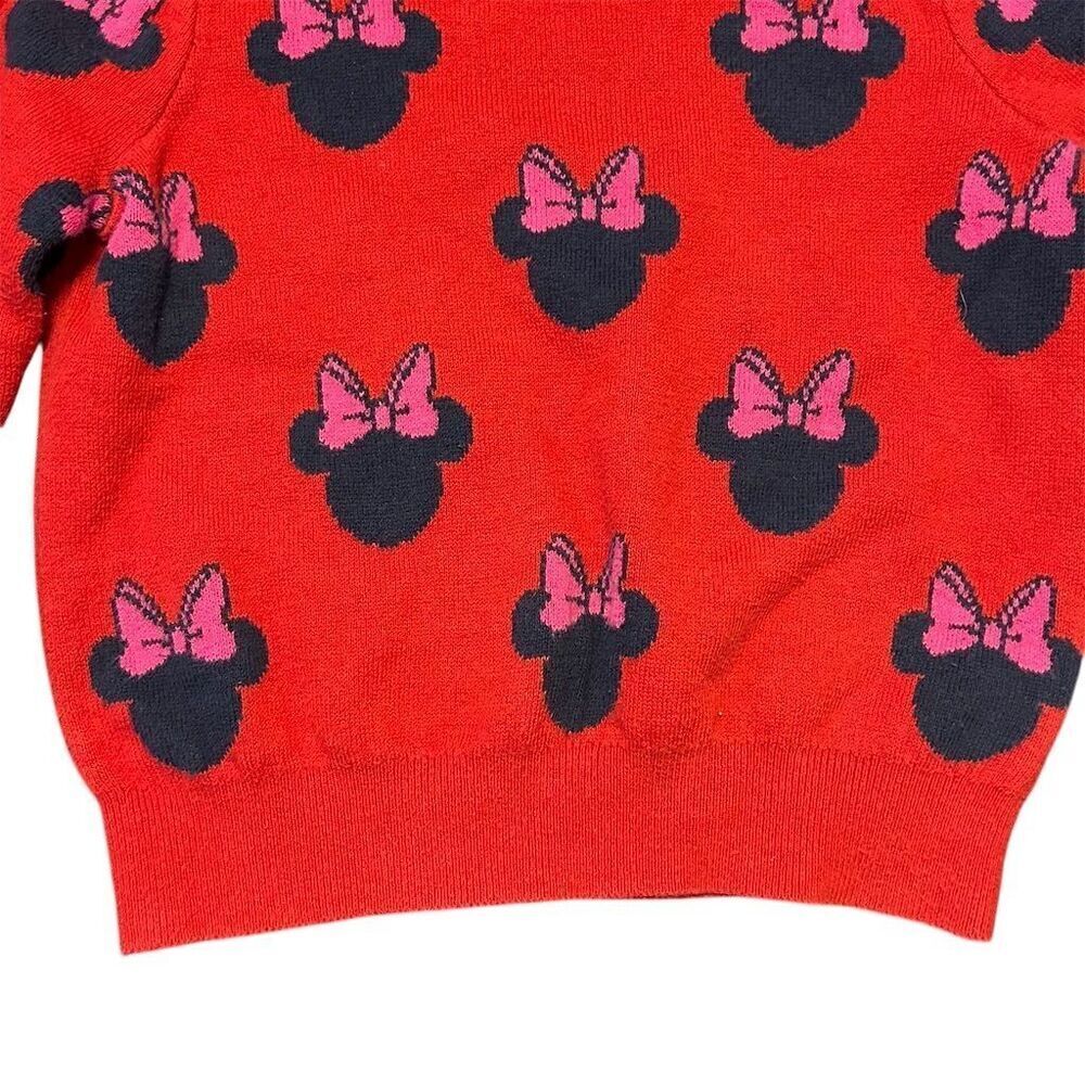 Disney Minnie Mouse Girls Sweater 2T Red Long Sleeve Pullover - Picture 3 of 9